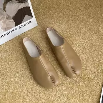 Женские туфли Tabis Flats с круглым носком и неглубокими заклепками, повседневная женская обувь из мягкой кожи, элегантное платье, оригинальные туфли весна-осень 35