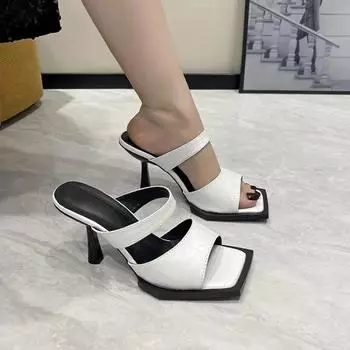 Женские туфли тапочки босоножки на высоком каблуке женские шлепанцы сексуальные туфли на шпильках роскошные дизайнерские элегантные вечерние платья 35