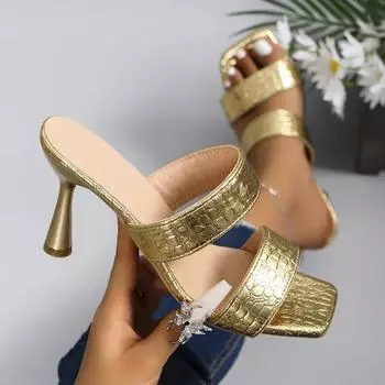 Женские туфли тапочки босоножки на высоком каблуке женские шлепанцы сексуальные туфли на шпильках роскошные дизайнерские элегантные вечерние платья больших размеров 41 красный