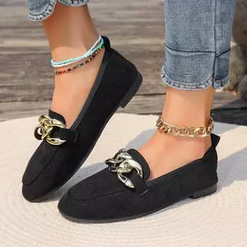 Женские туфли, туфли Lefu, на низком каблуке, с неглубоким вырезом, повседневные однотонные легкие женские туфли на весну и осень 2024 года 35 чёрный