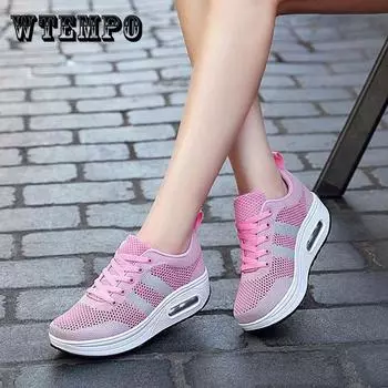 Женские туфли в полоску, удлиняющая обувь с мягкой поверхностью, универсальная спортивная обувь с дышащей сеткой, нескользящая повседневная обувь 40 розовый