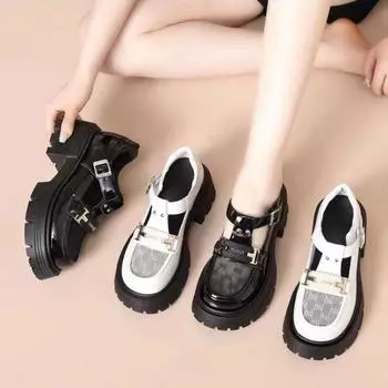 Женские туфли в стиле Лолита Мэри Джейн Роскошные сексуальные туфли JK для женщин Модные элегантные туфли на платформе и каблуках для женщин Zapatos De Mujer 35 чёрный