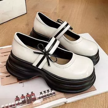 Женские туфли в стиле Лолиты, милые туфли-лодочки из лакированной кожи с бантом, туфли для невесты, свадебного костюмированного костюма, праздничное платье ShoesG 35 чёрный