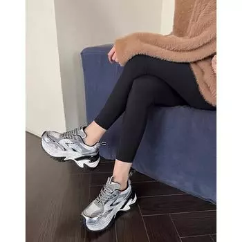 Женские туфли в том же стиле для папы, ранняя весна, новые, толстая подошва, увеличенная высота, кожаные кроссовки, женская повседневная обувь 35