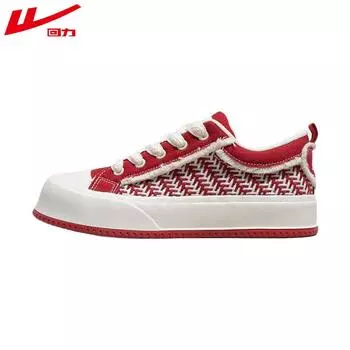 Женские туфли Warrior, парусиновые туфли, повседневная универсальная обувь, ретро-туфли, белые туфли, спортивная обувь для сноуборда 34 красный