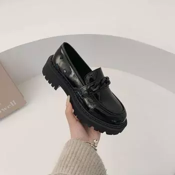 Женские туфли весна-осень 2024 года, новые кожаные туфли в британском стиле, студенческие туфли, женские туфли с неглубоким носком и плоским каблуком, удобные женские туфли-одиночки 35