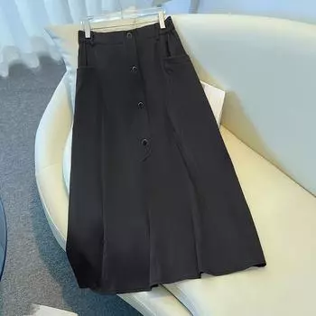 Женские юбки больших размеров с высокой талией, утягивающие, модные и универсальные, длиной до середины бедра, для лета 2XL