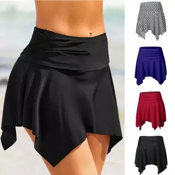 Женские юбки для йоги, однотонная юбка с нерегулярным подолом и завязками для занятий спортом, танцами, женским спортом, фитнесом, универсальная крышка на ягодицах M чёрный