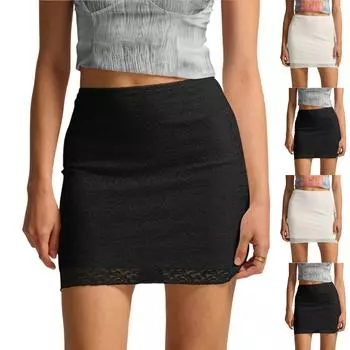 Женские юбки макси с цветочным принтом, летние платья-трубы, длинная плиссированная пляжная юбка А-силуэта L чёрный