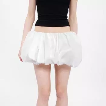 Женские юбки Y2k с рюшами и пузырьками, летняя милая мини-юбка с высокой талией, трапециевидная юбка с эластичной резинкой на талии, уличная одежда для пляжного отдыха и клуба S белый