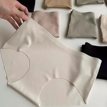 Женские удобные бесшовные трусики Ice Silk Stretch, мягкие, со средней посадкой, сексуальное нижнее белье M белый