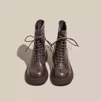 Женские удобные ботинки челси с толстой подошвой и круглым носком для повседневной носки, нескользящие и износостойкие эластичные тонкие ботинки 35 чёрный