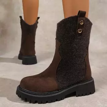 Женские удобные ботинки для верховой езды на толстой подошве, увеличивающие рост, мягкие эластичные, удобные, амортизирующие, нескользящие, повседневные, спортивные 35