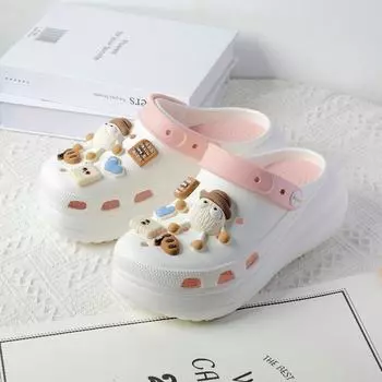 Женские удобные и модные пляжные повседневные сандалии на толстой подошве 40 белый