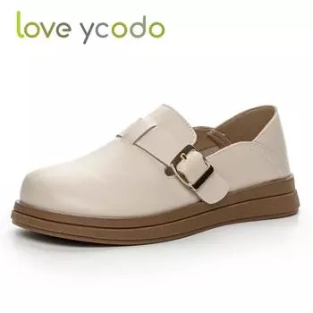 Женские удобные лоферы из натуральной кожи на весну, лето и осень на мягкой подошве с низким берцем на плоской подошве в стиле ретро 40 белый