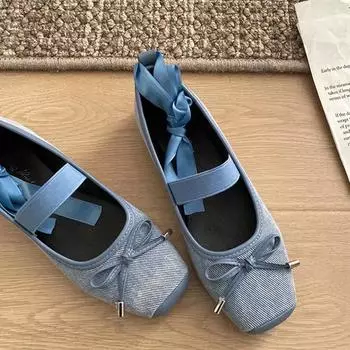 Женские удобные модные балетки на плоской подошве с эластичным ремешком на щиколотке 36 бежевый