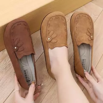 Женские удобные пенни-лоферы из искусственной замши, повседневные слипоны, легкие прогулочные туфли на плоской подошве, мокасины для вождения, туфли-лодочки для женщин, офисная обувь, рабочая обувь на плоской подошве 35 верблюд