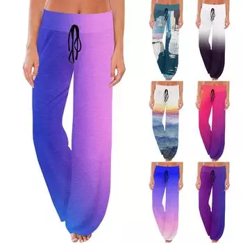 Женские удобные пижамные штаны с карманами на Хэллоуин и принтом на шнуровке, широкие брюки L