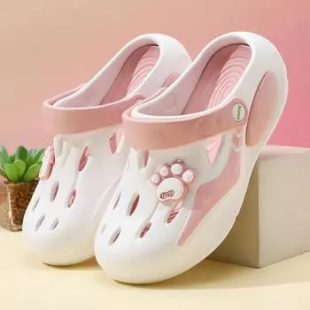 Женские удобные сандалии EVA Garden Clogs с закрытым носком для использования в помещении, на открытом воздухе дома и на пляже. Мягкая подошва с вентиляцией. 39-40 белый