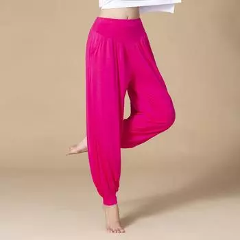 Женские удобные свободные брюки-шаровары для танца живота, повседневные богемные широкие брюки, танцевальные брюки, брюки для йоги M белый