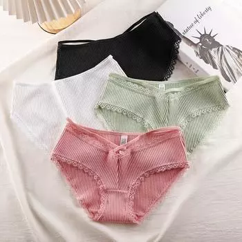 Женские удобные трусики, женские трусы из чистого ветра, сексуальное нижнее белье с заниженной талией и перекрестным кружевом M белый