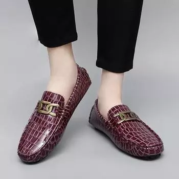 Женские удобные туфли на плоской подошве, мужские мокасины, лоферы, туфли для вождения, повседневные, без застежек, унисекс, большие размеры, фиолетовые, черные, зеленые, синие, кожаные туфли EU: 38 чёрный