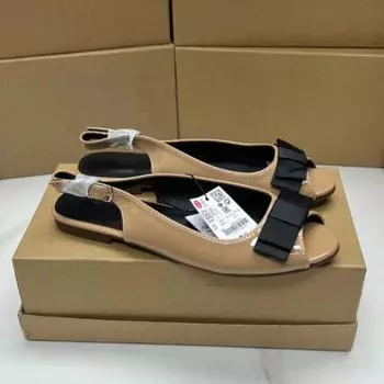 Женские удобные женские туфли на плоской подошве с открытым носком, летние однотонные туфли с открытым носком и бантом в стиле ретро, на мягкой подошве для женщин 40 белый