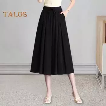 Женские укороченные брюки, эластичные брюки-кюлоты с высокой талией и регулируемым шнурком, однотонные повседневные брюки с широкими штанинами, повседневная одежда L армия зеленый