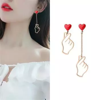 Женские украшения, милые модные висячие серьги-подвески, аксессуары Love Red