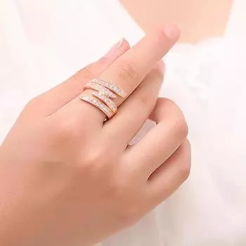 Женские украшения Pave Wings Freestyle Ring 16 mm золотой