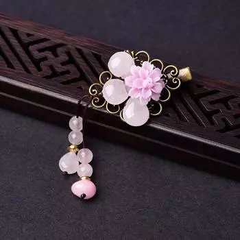 Женские украшения в этническом стиле, классическая заколка для волос в виде шара, хрустальная пудра, женская заколка для волос, заколка для волос сбоку, старинная заколка для волос розовый