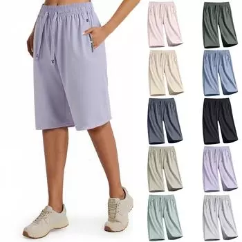 Женские ультраэластичные дышащие повседневные брюки прямого покроя быстросохнущие летние брюки L армия зеленый