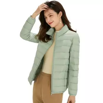 Женские ультралегкие куртки на 90% из белого утиного пуха, женские парки с длинным рукавом, мягкие короткие топы, пальто, ветровка XXXXL чёрный