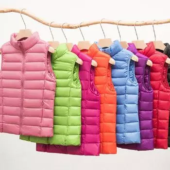 Женские ультралегкие пуховые жилеты, тонкая безрукавка, портативная легкая ветрозащитная жилетка для девочек 3XL красный