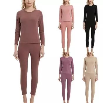 Женские ультрамягкие комплекты термобелья Long Johns с флисовой подкладкой M фиолетовый