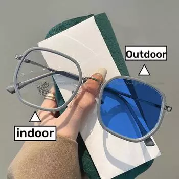 Женские уличные фотохромные очки, унисекс, модные очки для близорукости, мужские очки для путешествий, меняющие цвет, солнцезащитные очки для близорукости 0