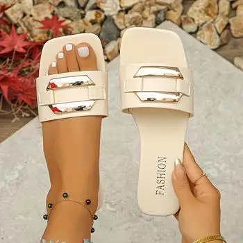 Женские уличные классные плоские тапочки в стиле феи, новые модные и универсальные римские ретро-тапочки с одним словом на плоской подошве 36 жёлтый