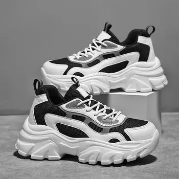 Женские уличные кроссовки унисекс для бега, белые, студенческие, на толстой подошве, большого размера, спортивная обувь на платформе EU: 39 белый