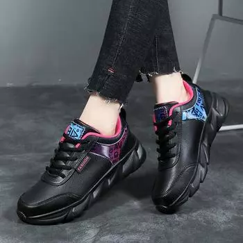 Женские уличные кроссовки унисекс для бега, студенческие, толстая подошва, большие размеры, спортивная платформа, зимняя обувь EU: 39 розовый