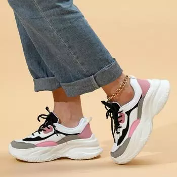 Женские уличные кроссовки унисекс для бега, студенческие, толстая подошва, большие размеры, парная обувь, мужские белые спортивные туфли на платформе EU: 39 розовый