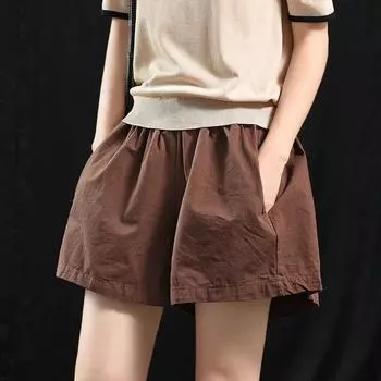 Женские уличные шорты, модные широкие брюки большого размера, универсальные женские однотонные спортивные штаны в стиле Харадзюку, новинка лета S хаки