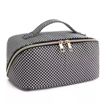 Женские уличные сумки, косметичка, черно-белая сетка, женские сумки большой емкости