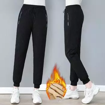 Женские уличные ветрозащитные зимние брюки зимние свободные теплые брюки больших размеров 7XL