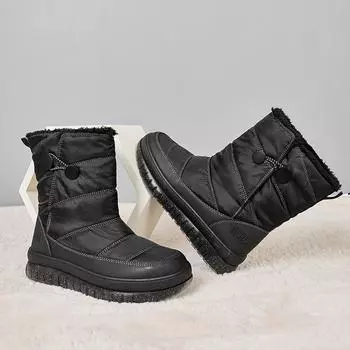 Женские уличные зимние ботинки, удобные полусапожки с подкладкой из искусственного меха, нескользящие, легкие, теплые, повседневные, прогулочные, короткие ботинки для женщин 36