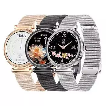 Женские умные часы CF37 1,27 дюйма BT Call AI Voice SmartBand Женская мода Smartwatch Спорт Фитнес-трекер Браслет чёрный