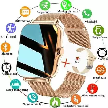 Женские умные часы для мужчин 1,8-дюймовый цветной экран Full Touch фитнес-трекер для мужчин умные часы для женщин для Android IOS