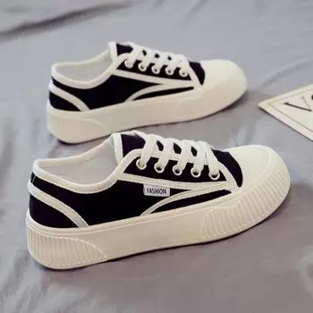 Женские универсальные белые парусиновые туфли весна/лето 2024 года — дышащие, на плоской подошве и модные для студентов 37 бежевый