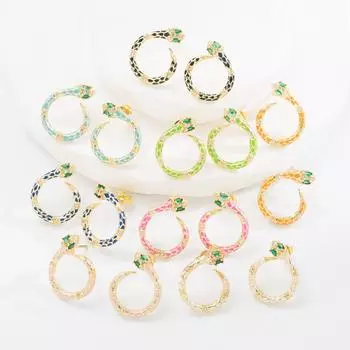 Женские универсальные циркониевые серьги в форме змеи, маленькие дизайнерские серьги-капли с ощущением масла OneSize небесно-голубой