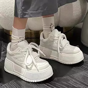 Женские универсальные повседневные кроссовки на платформе для активного отдыха, удобные, со шнуровкой, для бега, ходьбы, спортивные, модные, женские, 35-40 35 белый