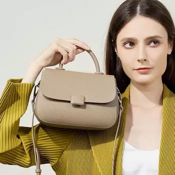 Женские универсальные сумки-мессенджеры из натуральной кожи 2024 года: Высококачественные, небольшие сумки-седла через плечо белый